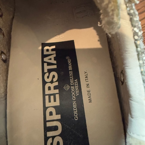 Golden Goose silver glitter sneaker with black star size 38 - Picture 7 of 8